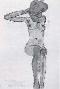 Egon Schiele Seated female nude with her right arm bent at the elbow oil painting picture wholesale